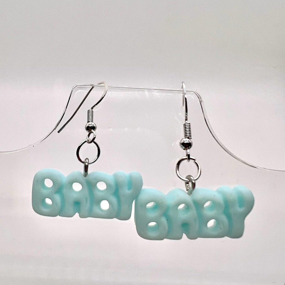 Baby Earrings - Baby Shower Earrings - Gender Reveal Earrings - DDLG Earrings